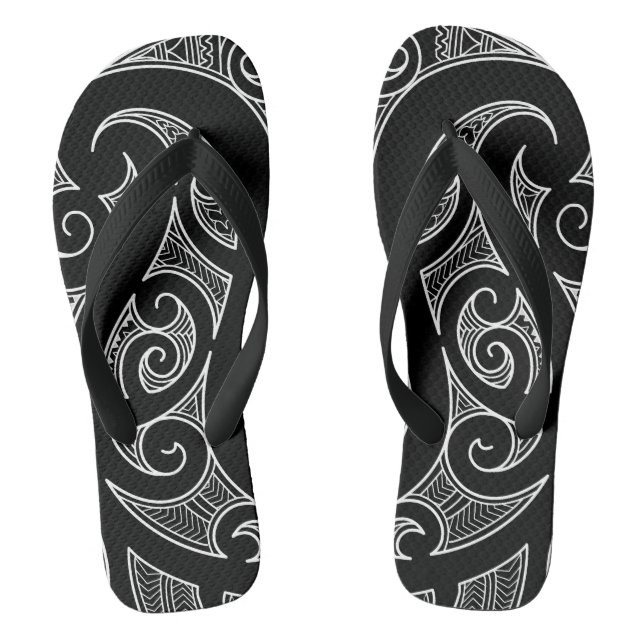 Maori all black thongs (Footbed)