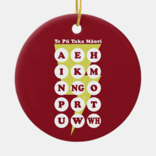 Maori Alphabet Learning Te Reo Ceramic Ornament