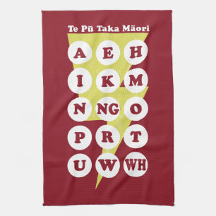 Maori Alphabet Learning Te Reo Tea Towel