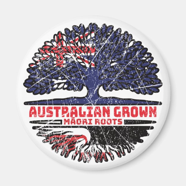 Maori Australian Australia Tree Roots Flag Magnet (Front)