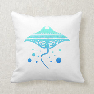 Maori Batoidea Stingray Tribal Tattoo Gift Idea Cushion
