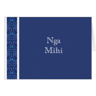 MAORI CARD:  Blue Nga Mihi Card