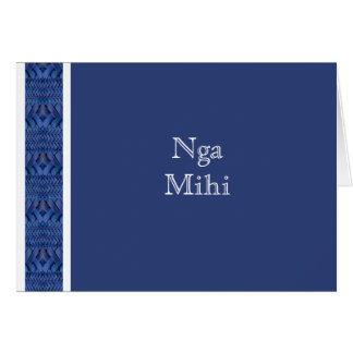 MAORI CARD: Blue Nga Mihi Card