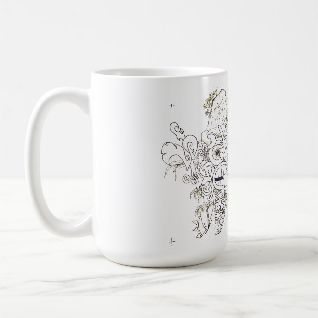 Maori culture inspired coffee mug, New Zealand Coffee Mug (Left)