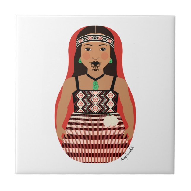 Maori Dancer Matryoshka Tile (Front)