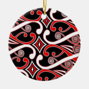 maori designs 2 ceramic ornament