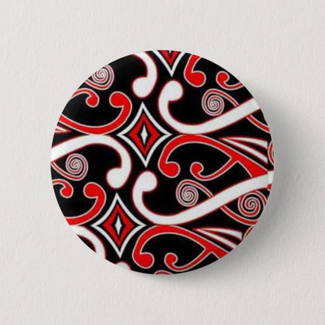 maori designs 6 cm round badge (Front)