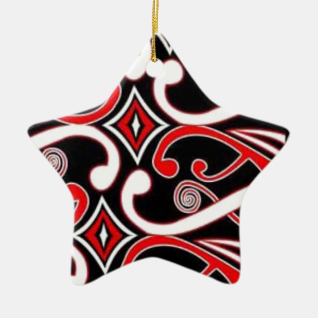 maori designs ceramic ornament (Front)