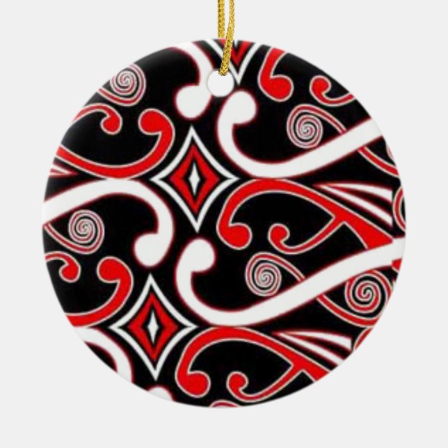 maori designs ceramic ornament (Front)