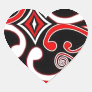 maori designs heart sticker