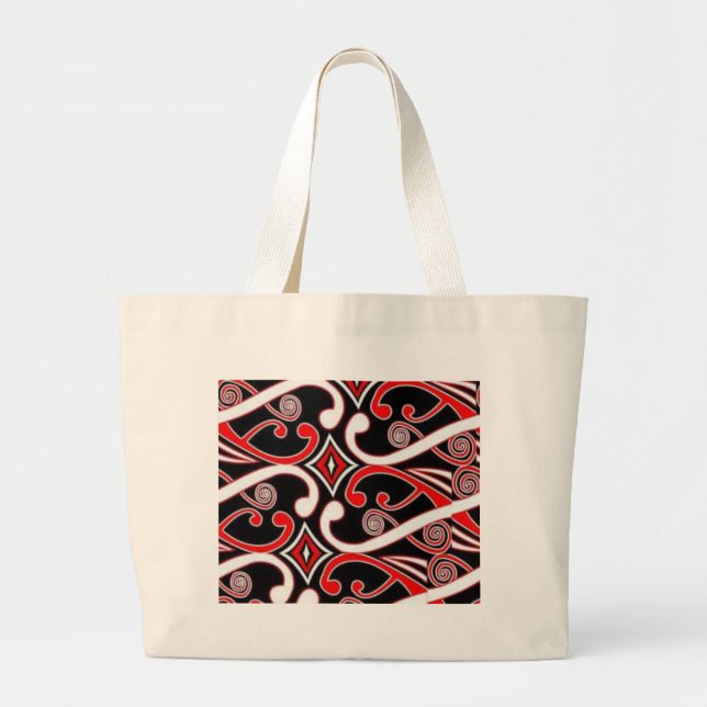 maori designs large tote bag (Front)
