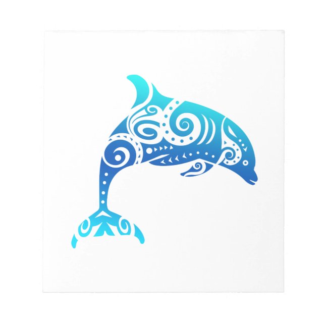 Maori Dolphin Polynesian Tribal Tattoo Gift Idea Notepad (Front)