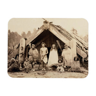 Maori Family, New Zealand, c.1880s (albumen print) Magnet