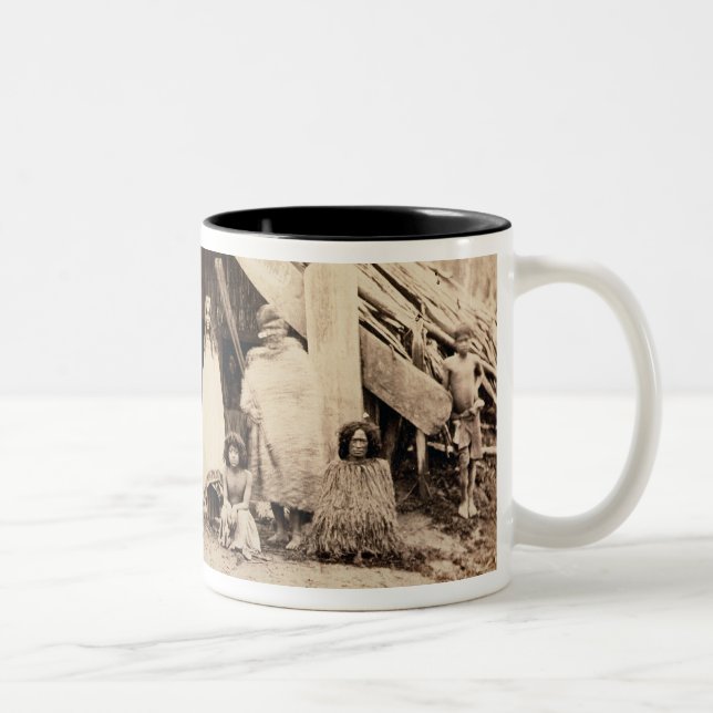 Maori Family, New Zealand, c.1880s (albumen print) Two-Tone Coffee Mug (Right)
