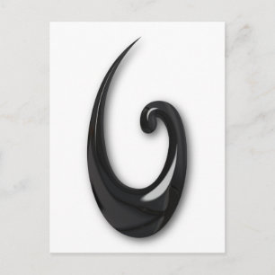 Maori-Fish Hook-obsidian Postcard