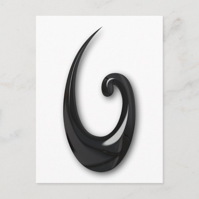 Maori-Fish Hook-obsidian Postcard (Front)