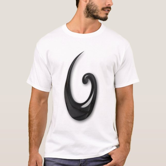 Maori-Fish Hook-obsidian T-Shirt (Front)