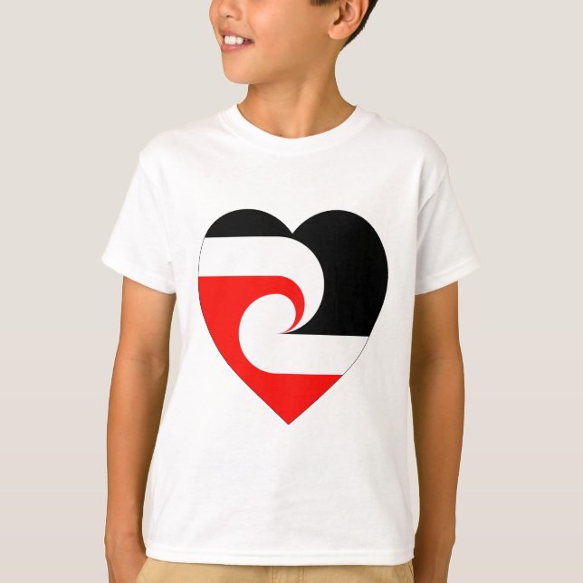 Maori Flag Heart T-Shirt (Front)