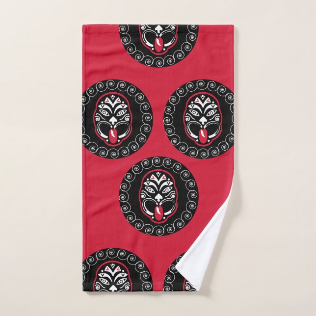 Maori Haka | New Zealand | Native Art | Decor Bath Towel Set (Hand Towel)