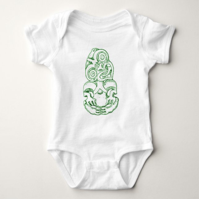 Maori Hei-Tiki Sketch Infant Baby Bodysuit (Front)