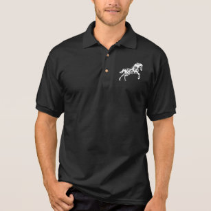 black polo t shirt with white horse