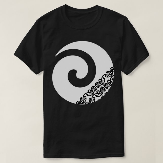 Maori Koru New Beginnings Icon White T-Shirt (Design Front)