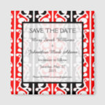 Maori Kowhaiwhai New Zealand Wedding Magnet<br><div class="desc">Maori Kowhaiwhai New Zealand Wedding themed save the date for your wedding. A modern, trendy, Maori, Kowhaiwhai Pattern. Traditional Red, Black and White pattern. Designed in Aotearoa / New Zealand If you would like any help please feel free to contact me via the " ask this designer " button immediately...</div>