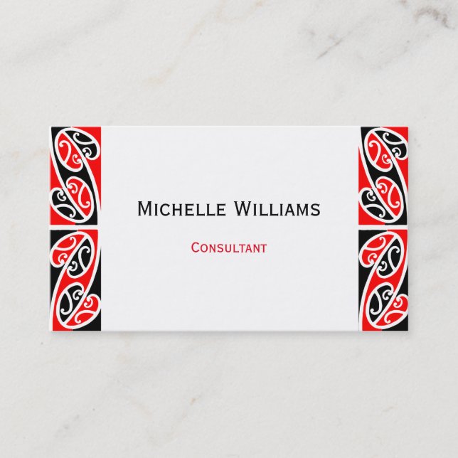 Maori Kowhaiwhai Pattern 2 Business Card (Front)