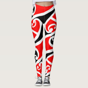Maori Kowhaiwhai Pattern 2 Leggings
