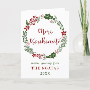 Māori Merry Christmas, Meri Kirihimete, Custom Holiday Card