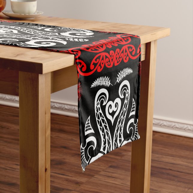 Māori New Zealand Art Long Table Runner (In Situ)