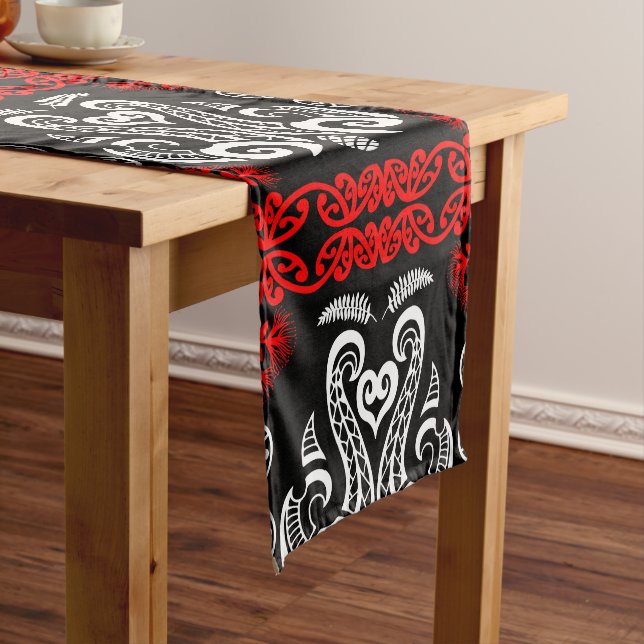 Māori New Zealand Art Medium Table Runner (In Situ)