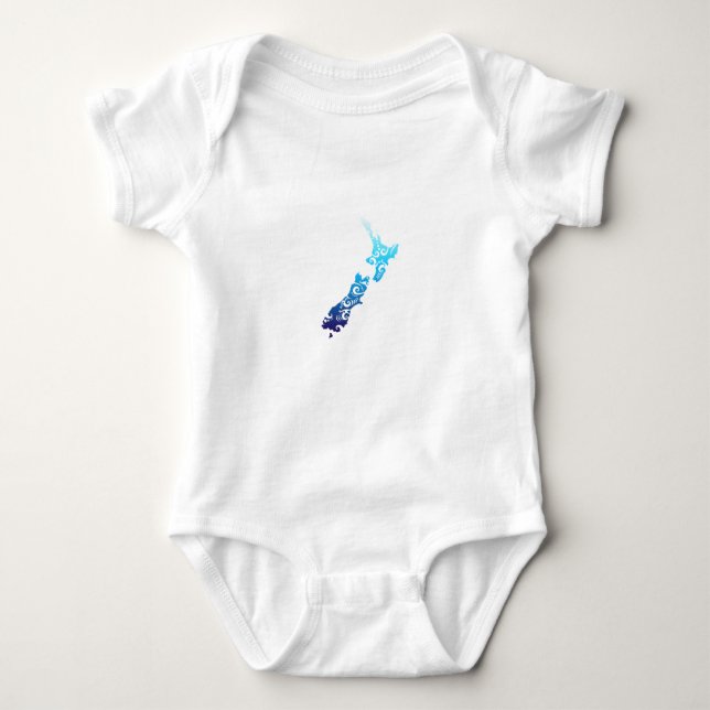 Maori New Zealand Map Tribal Tattoo Gift Idea Baby Bodysuit (Front)