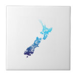 Maori New Zealand Map Tribal Tattoo Gift Idea Ceramic Tile<br><div class="desc">This unique design is Inspired by ancient native people with water and waves ,  shows life of prosperity,  travel and strength. Great gift idea for traveler and New Zealand lovers.</div>
