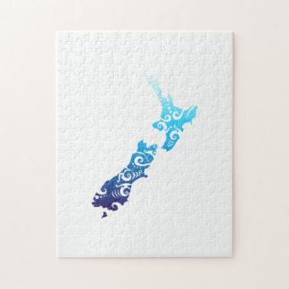 Maori New Zealand Map Tribal Tattoo Gift Idea Jigsaw Puzzle