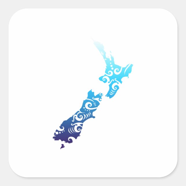 Maori New Zealand Map Tribal Tattoo Gift Idea Square Sticker (Front)