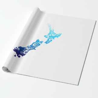Maori New Zealand Map Tribal Tattoo Gift Idea Wrapping Paper
