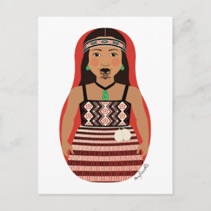 Māori, New Zealander Matryoshka Postcard