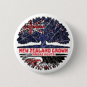 Maori New Zealander New Zealand Tree Roots Flag 6 Cm Round Badge