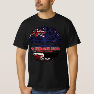 Maori New Zealander New Zealand Tree Roots Flag T-Shirt