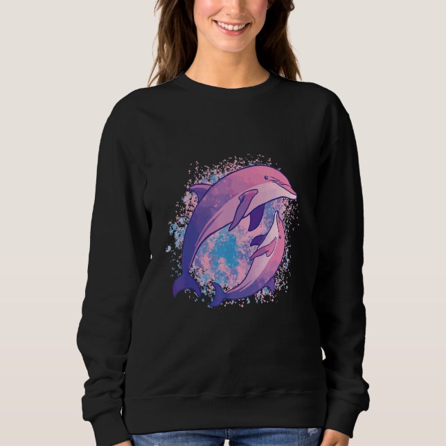 Maori Polynesian  Dolphin Just a Girl Who Loves Do Sweatshirt (Front)