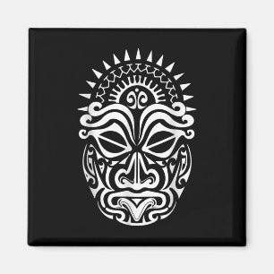 Maori Polynesian Tattoo Haka Dance Face Mask Head  Magnet