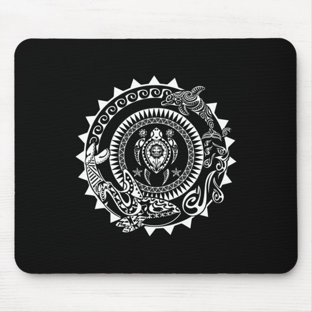 Maori Polynesian Tattoo Orca Dolphin Turtle Scuba  Mouse Pad (Front)