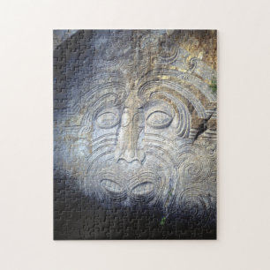 Maori Rock Carving at Mine Bay Lake Taupo Jigsaw Puzzle