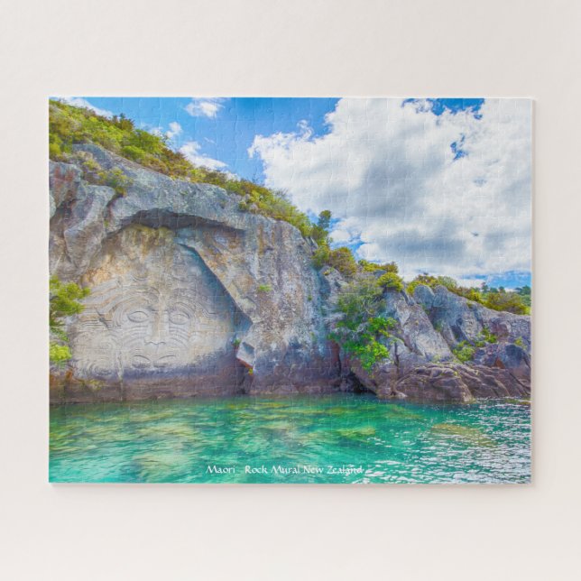 Maori Rock Mural New Zealand Jigsaw Puzzle (Horizontal)
