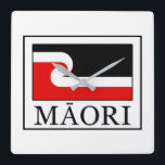 Maori Square Wall Clock<br><div class="desc">Māori</div>