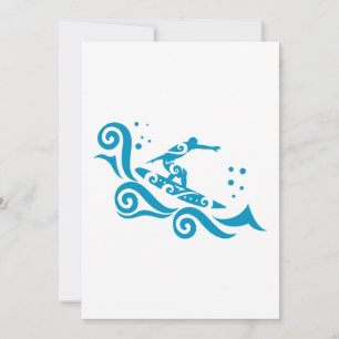 Maori Surfer With Waves Gift Idea Card