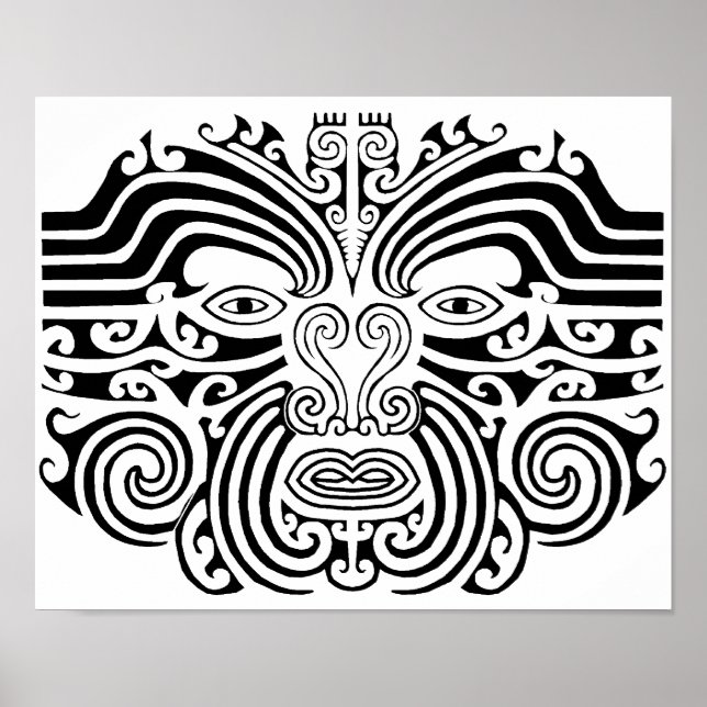 Maori Tattoo - Black and White Poster (Front)