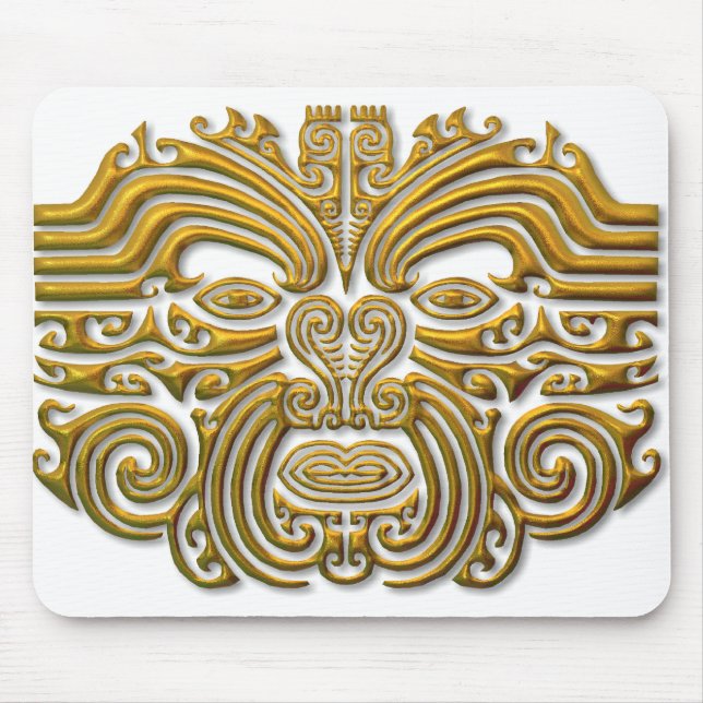 Maori Tattoo - Gold Mouse Pad (Front)