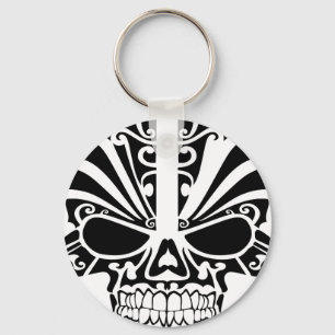 Maori Tattoo Mask Skull Key Ring